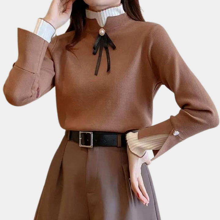 Stilla | Elegant Damenbluse Med Elegant Knoop