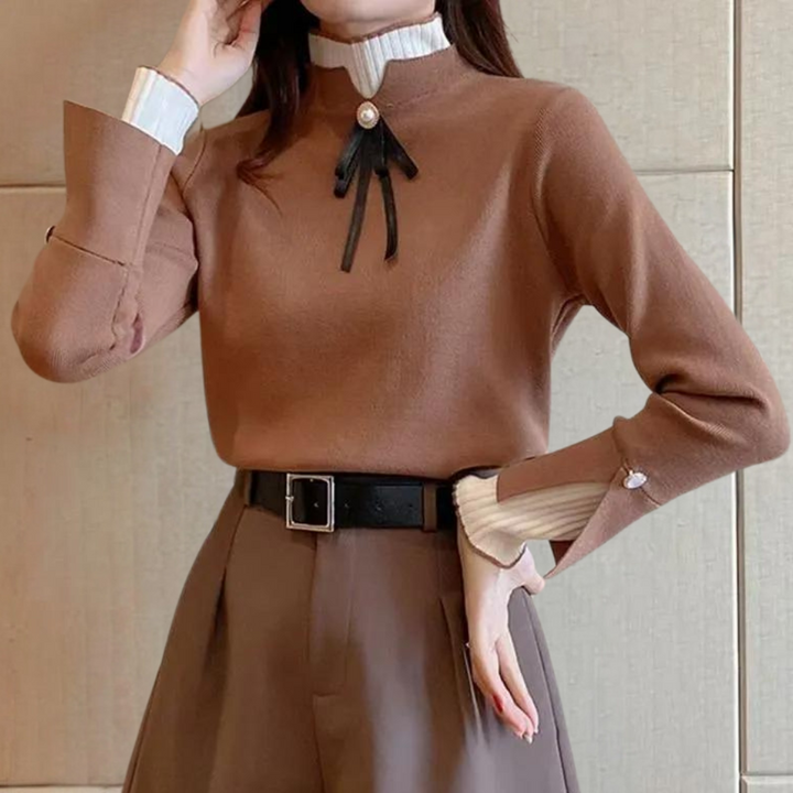Stilla | Elegant Damenbluse Med Elegant Knoop