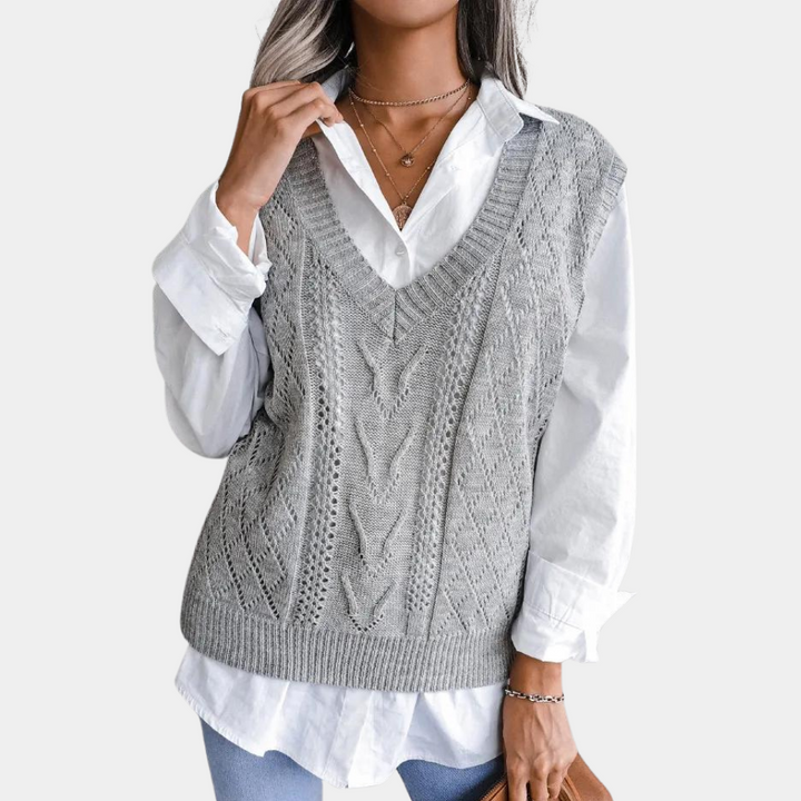 Stilla | V-udskæring Sweater og Strikjakke