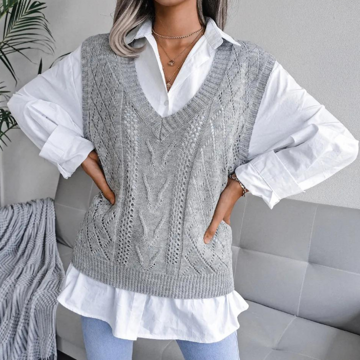 Stilla | V-Udskæring Pullover og Strikjakke