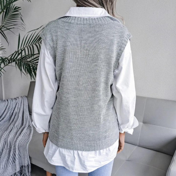 Stilla | V-udskæring Sweater og Strikjakke