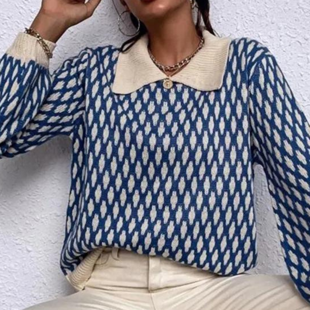 Stilla | Elegant Pullover Til Damer Med Elegante Krave Detaljer