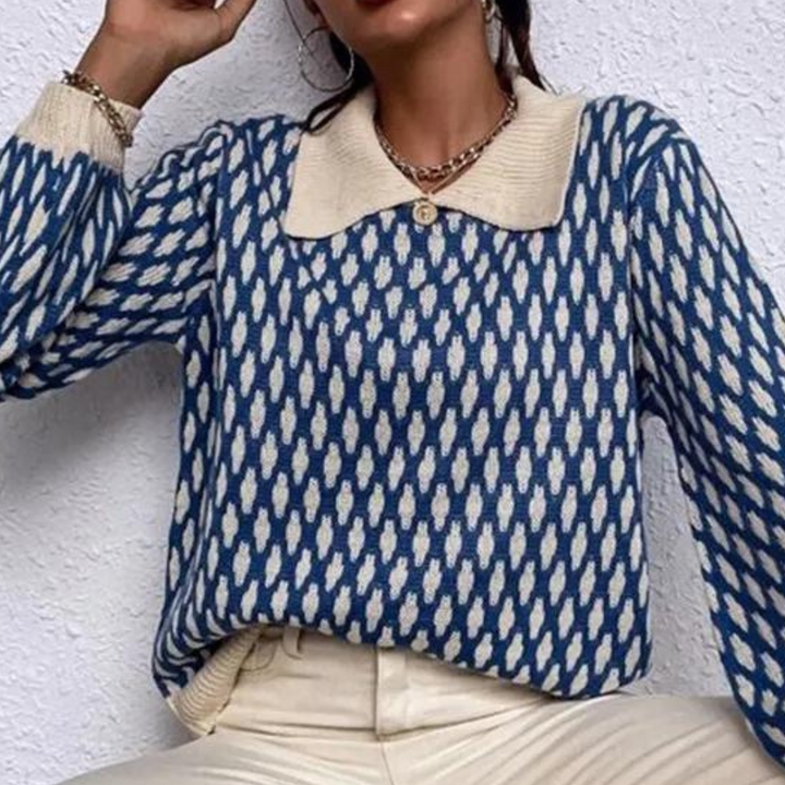 Stilla | Elegant Pullover Til Damer Med Elegante Krave Detaljer