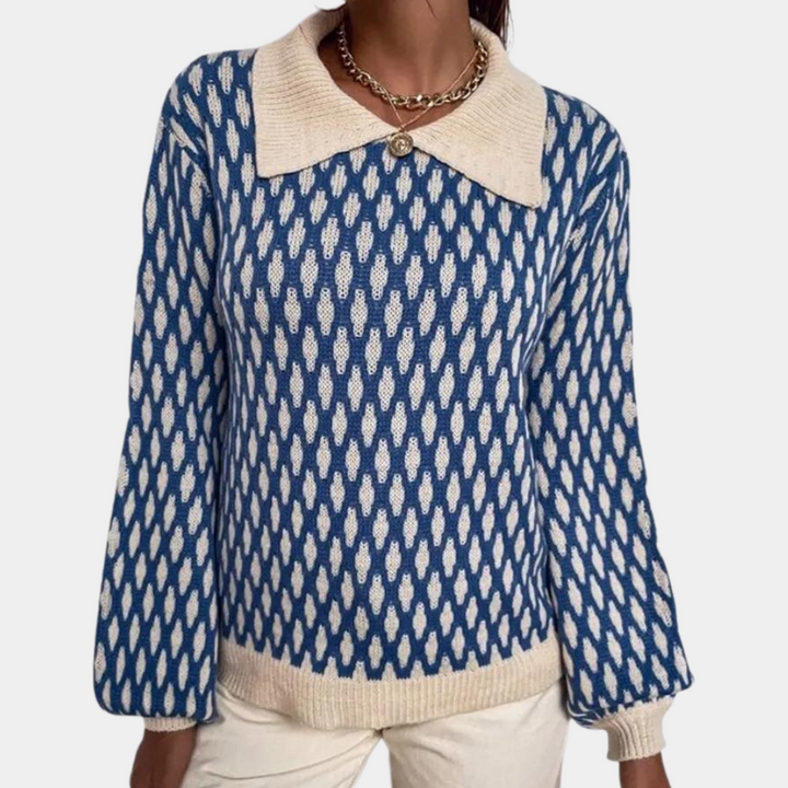 Stilla | Elegant Pullover Til Damer Med Elegante Krave Detaljer