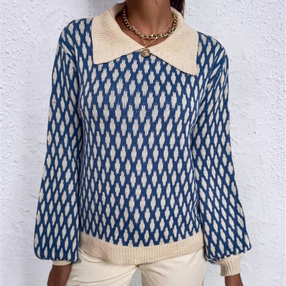 Stilla | Elegant Pullover Til Damer Med Elegante Krave Detaljer