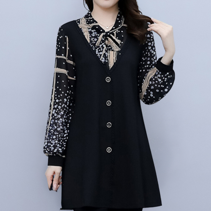 Stilla | 2-i-1 Elegant Cardigan-Sæt Med Overdel Til Damer
