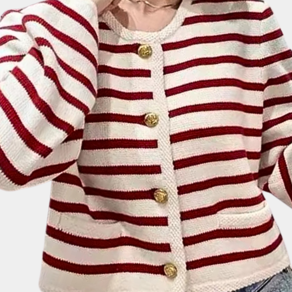 Stilla | Elegant dame-cardigan med striber