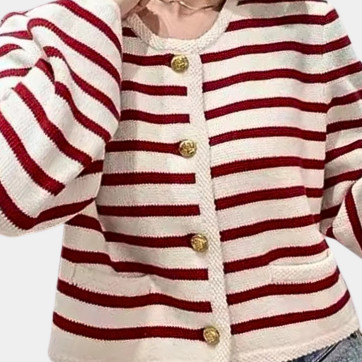 Stilla | Elegant dame-cardigan med striber