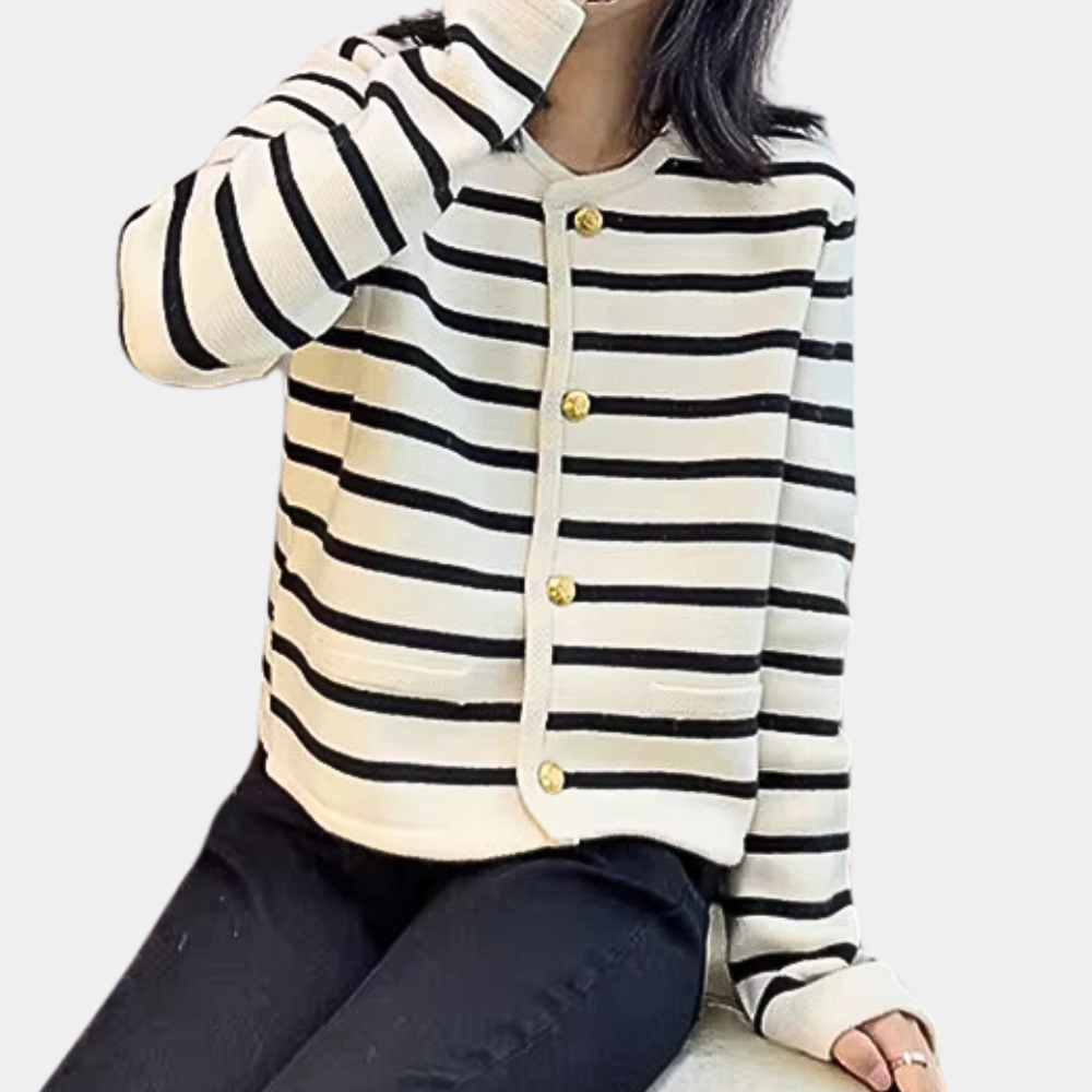 Stilla | Smart Stripet Cardigan Til Kvinder For Et Elegant Look