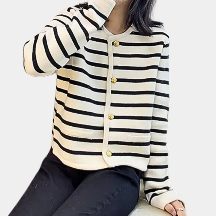 Stilla | Elegant dame-cardigan med striber