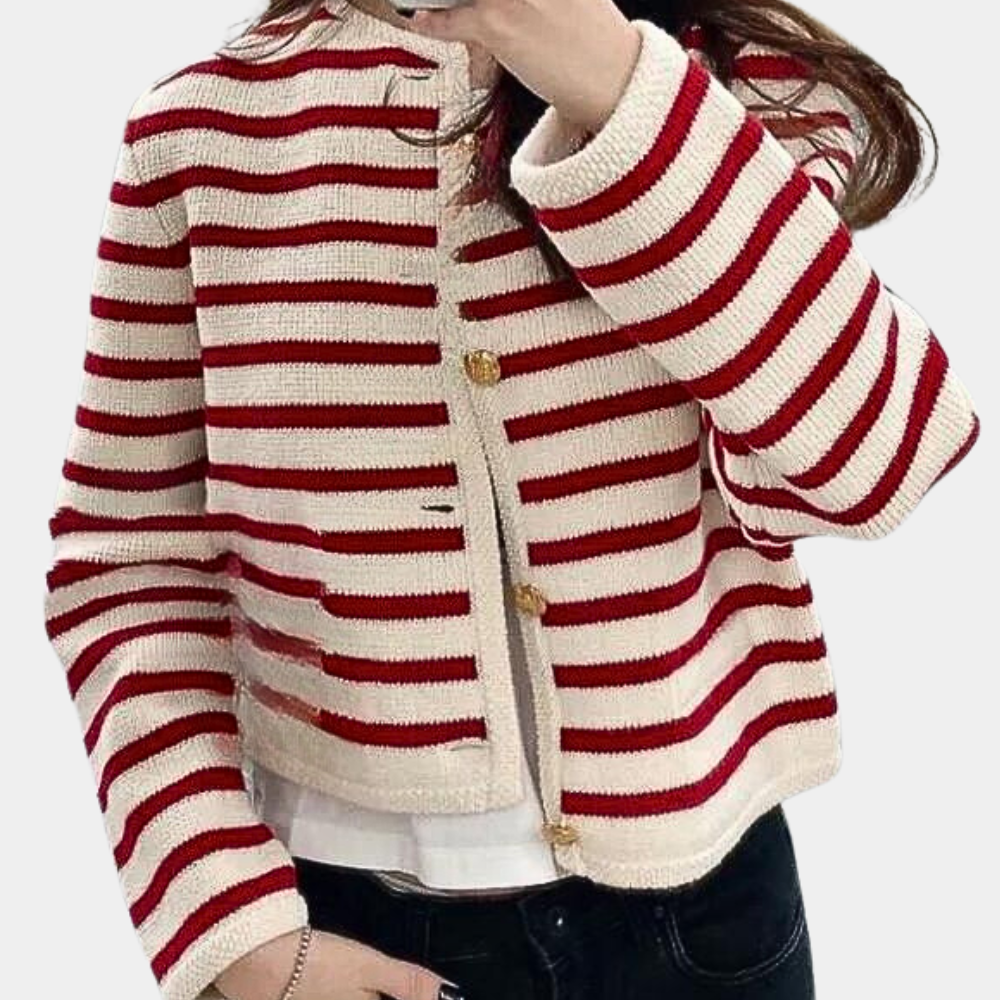 Stilla | Elegant dame-cardigan med striber