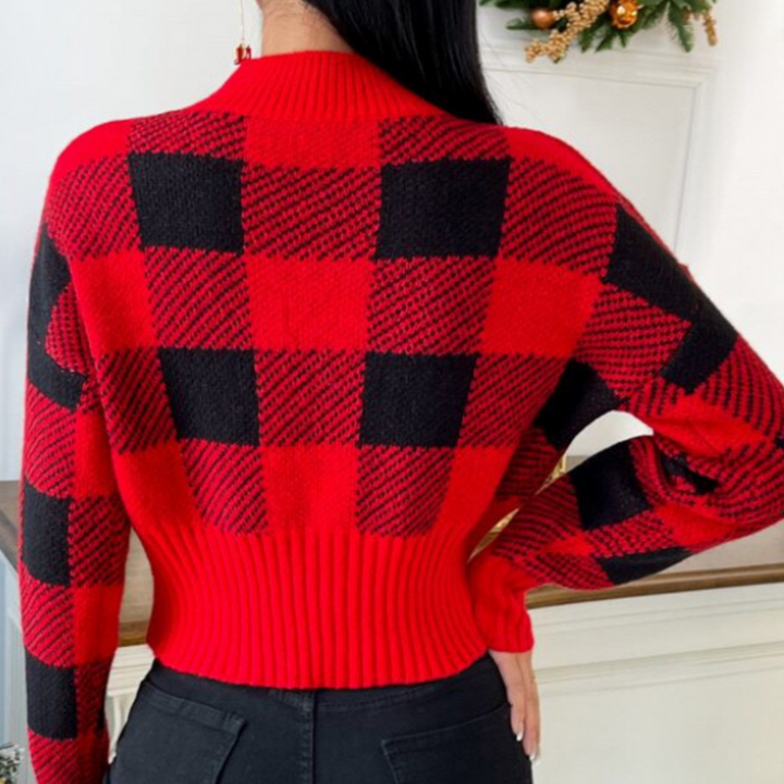 Stilla | Elegant damepullover med ternet mønster