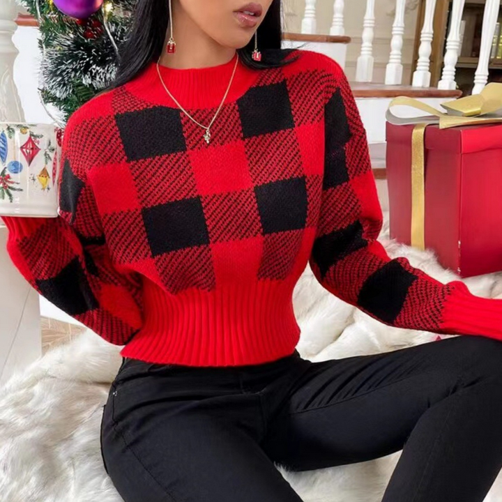 Stilla | Elegant damepullover med ternet mønster