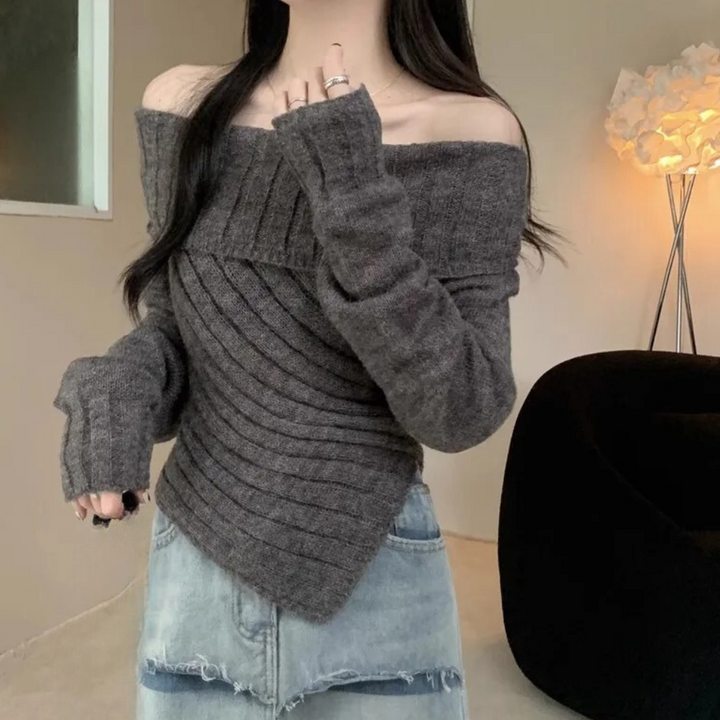 Stilla | Elegant striktop med off-the-shoulder ærmer til damer