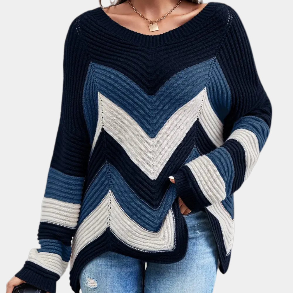 Stilla | Elegant dame sweater med smart bølgemønster