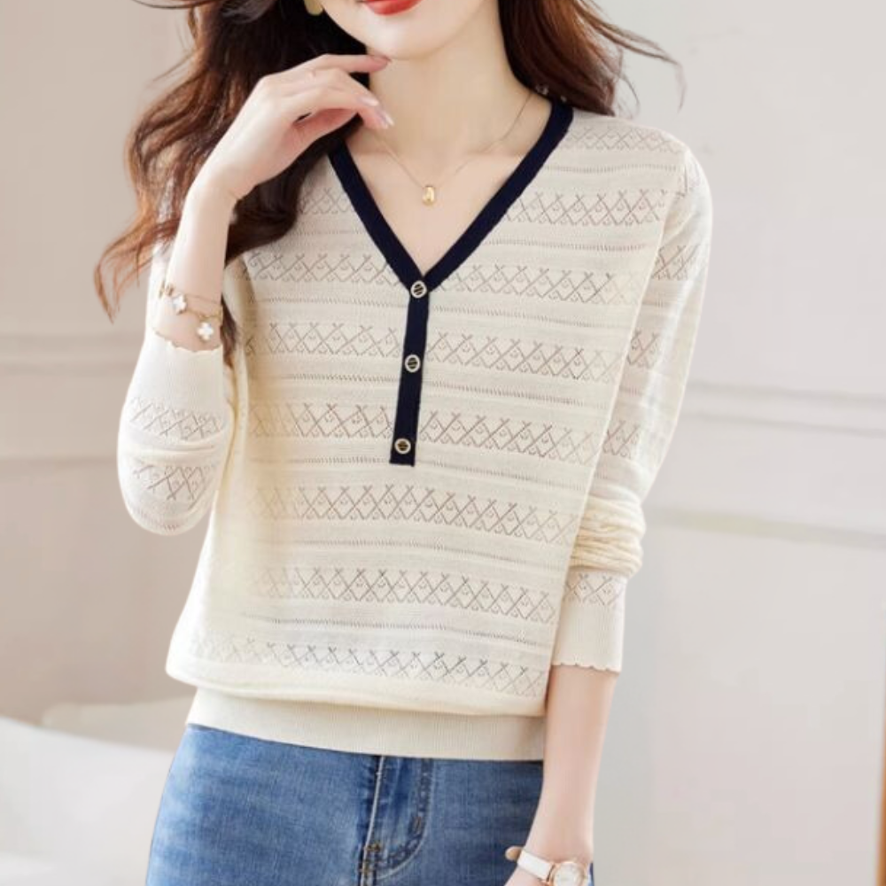 Stilla | Pullover Dame Smart Med V Udsnit