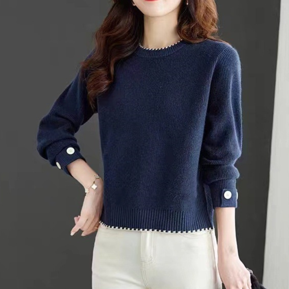 Stilla | Stilfuld Rundhalset Sweater til Kvinder