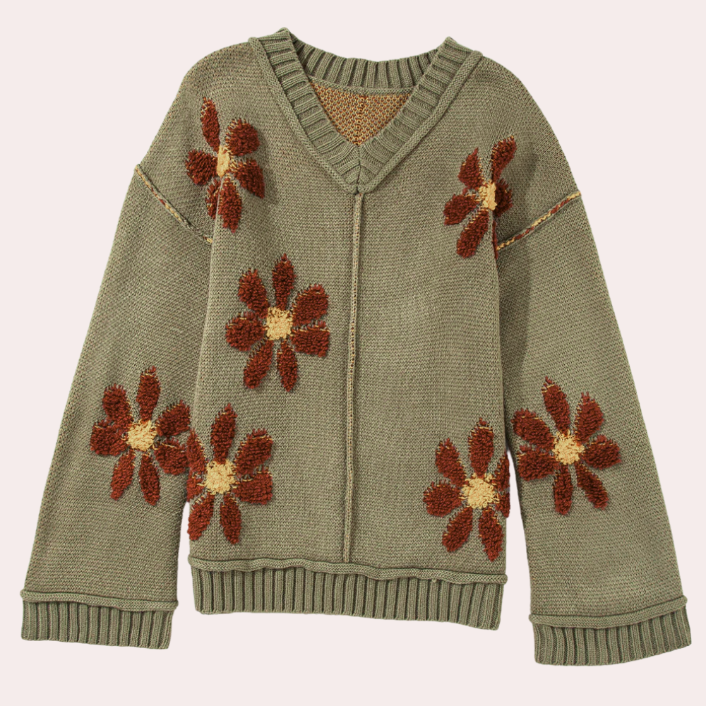 Stilla | Elegant Sweatshirt Med Blomstret Print Til Damer