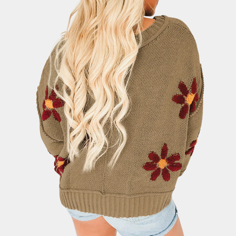 Stilla | Elegant Sweatshirt Med Blomstret Print Til Damer