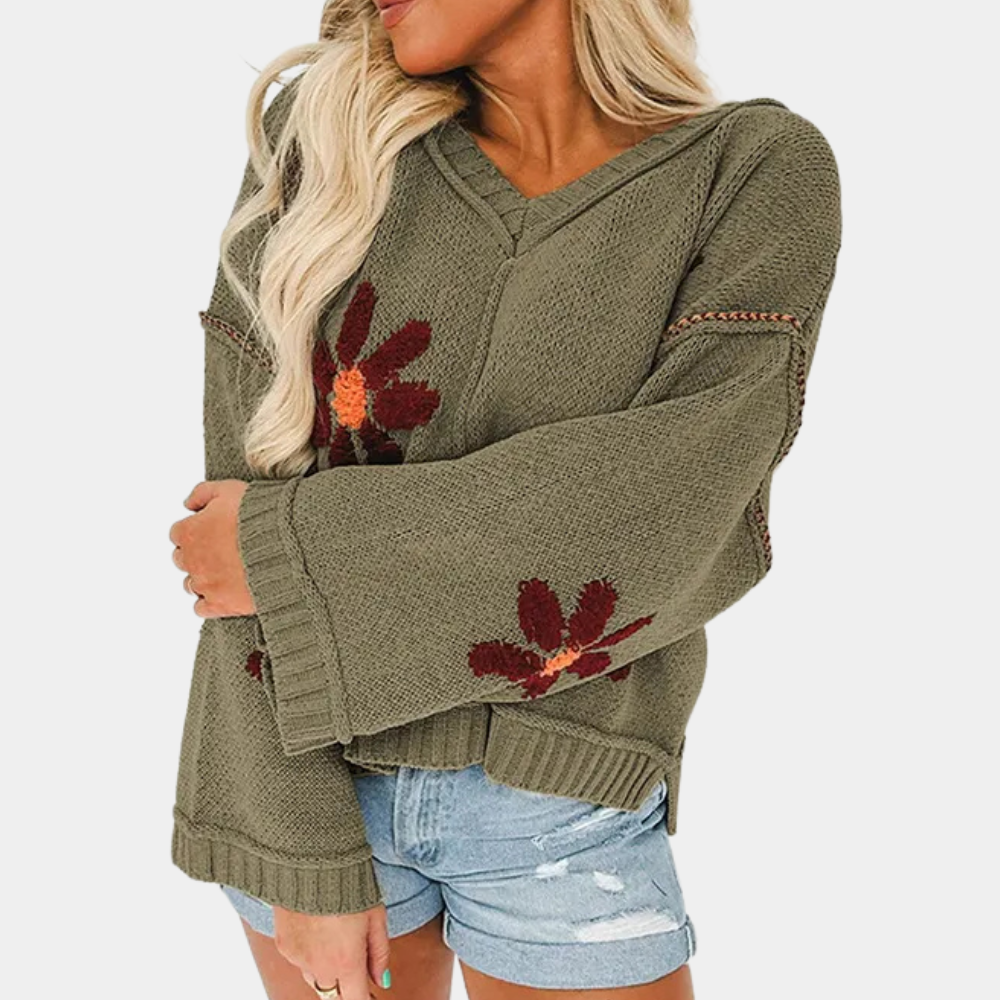 Stilla | Elegant Sweatshirt Med Blomstret Print Til Damer