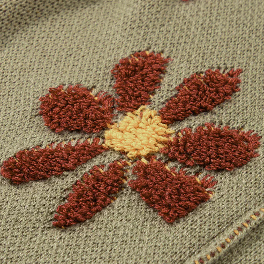 Stilla | Pullover Dame Af Strikket Blomster Mønster