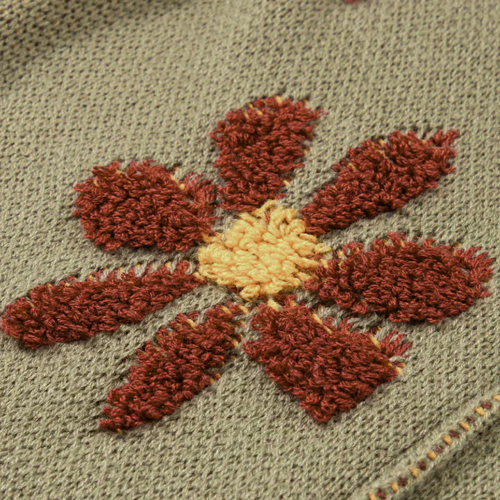 Stilla | Pullover Dame Af Strikket Blomster Mønster