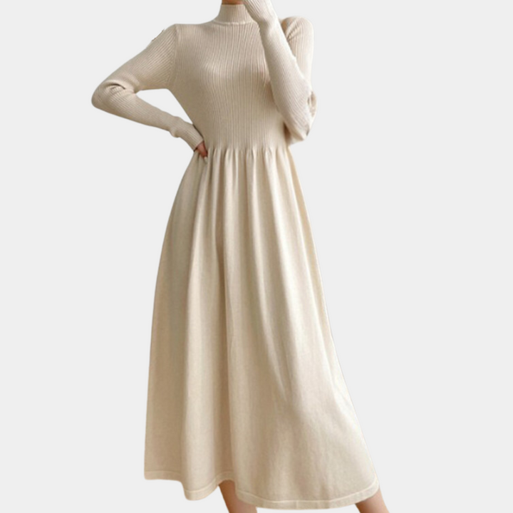 Stilla | Elegant Damenkjole Med Rullekrave