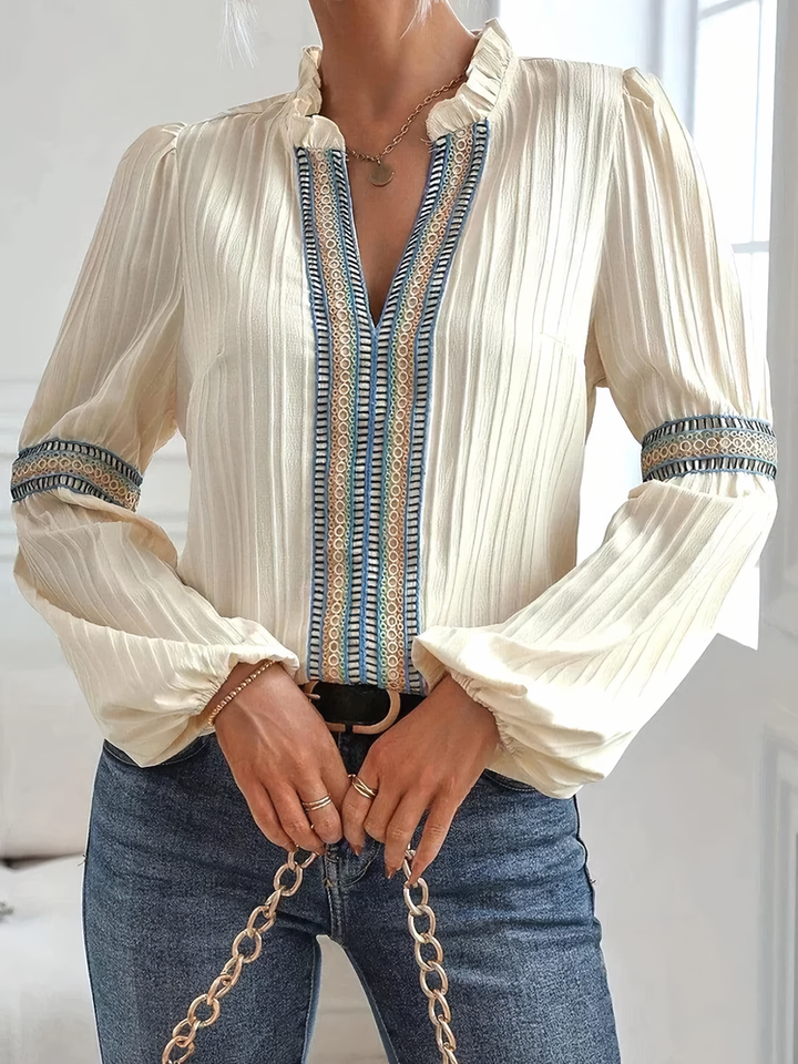 Stilla | Elegant Beige Damenbluse