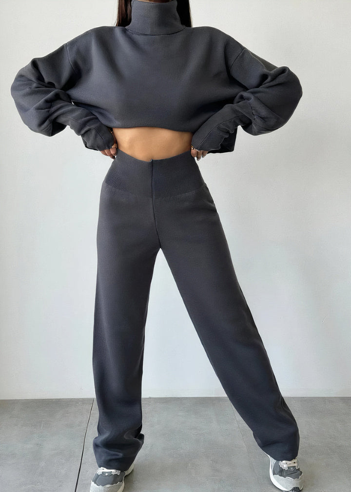 Stilla | Behageligt Jumpsuit Sæt Med Ståkrave