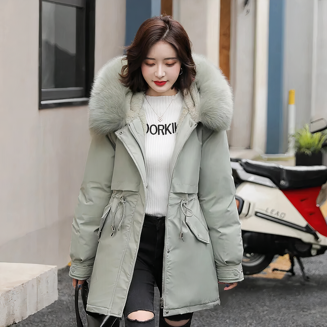 Stilla | Trendy Parka Med Pelskrave