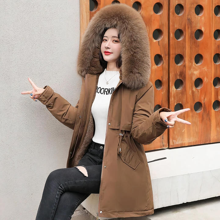 Stilla | Trendy Parka Med Pelskrave