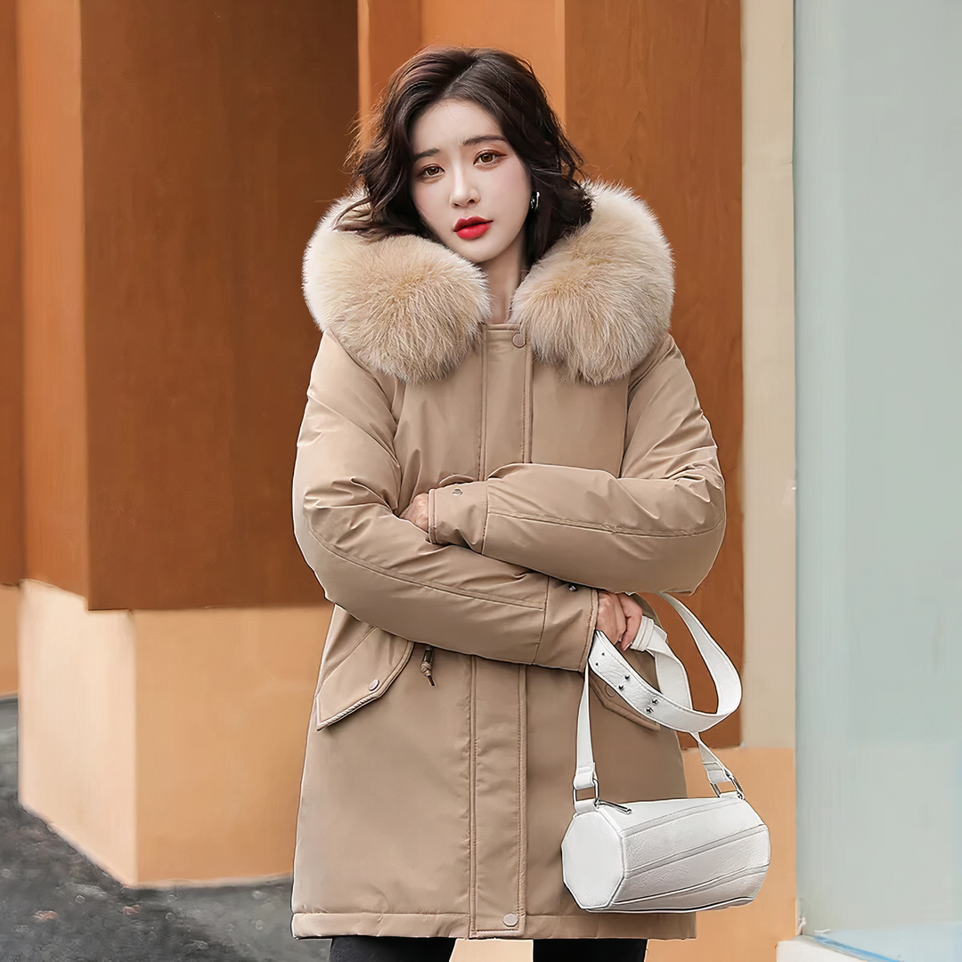 Stilla | Trendy Parka Med Pelskrave
