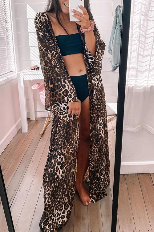 Stilla | Leopard Langærmet Strikketrøje