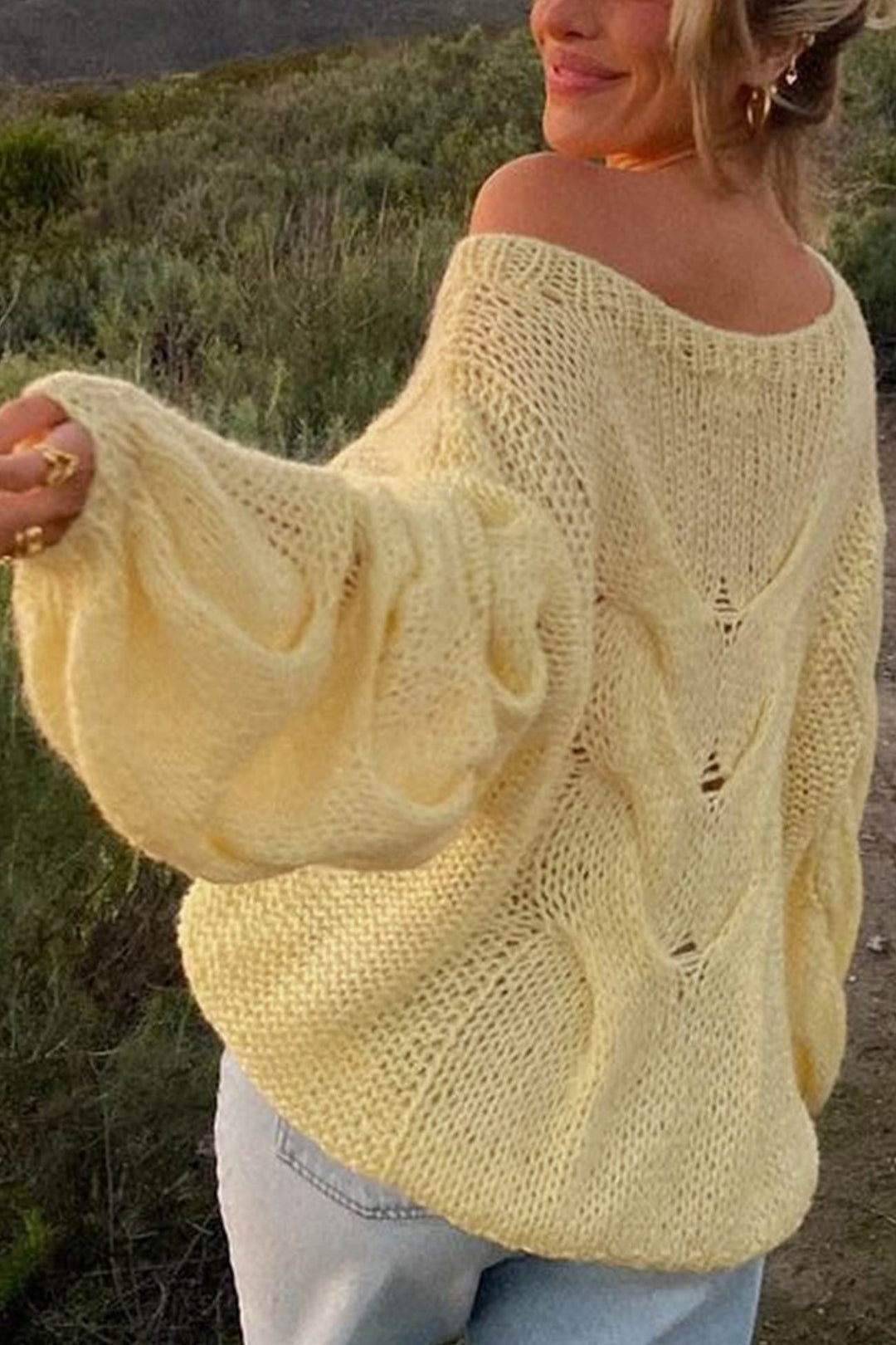 Stilla | Pullover i gennemboret fletmønsterstrik