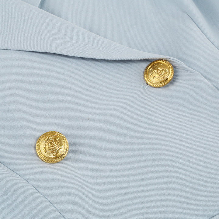 Stilla | Blazer Mini Kjole med Bælte og Gyldne Knapdetaljer