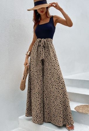 Stilla | Overall med Bred Ben og Polka Dot Print