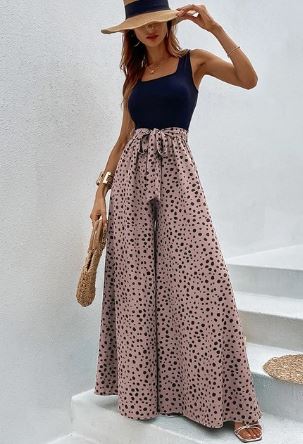 Stilla | Overall med Bred Ben og Polka Dot Print