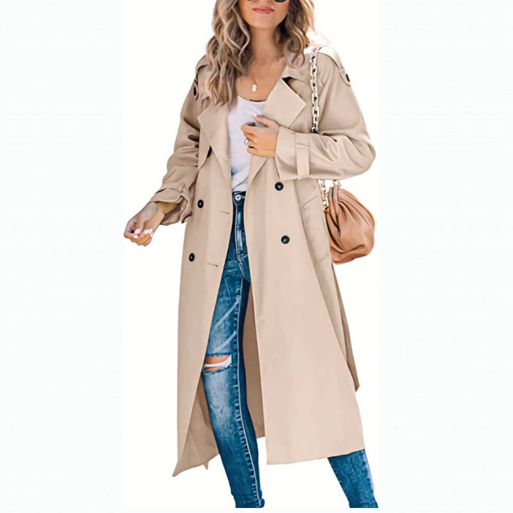Stilla | Elegant Lang Trenchcoat til Damer Moderne Stil med Klassisk Charme