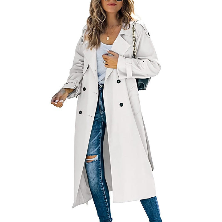 Stilla | Elegant Lang Trenchcoat til Damer Moderne Stil med Klassisk Charme