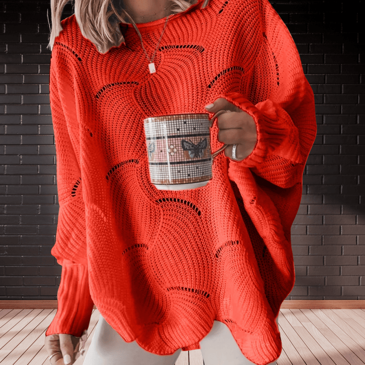 Stilla | Dame Efterårs-Sweater I Ribbede Stof Med Asymmetrisk Kant