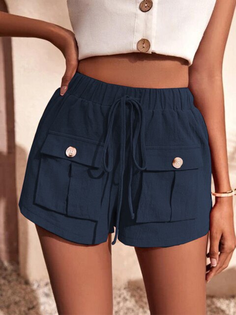 Stilla | Lette Cargo Shorts Med Elastisk Talje
