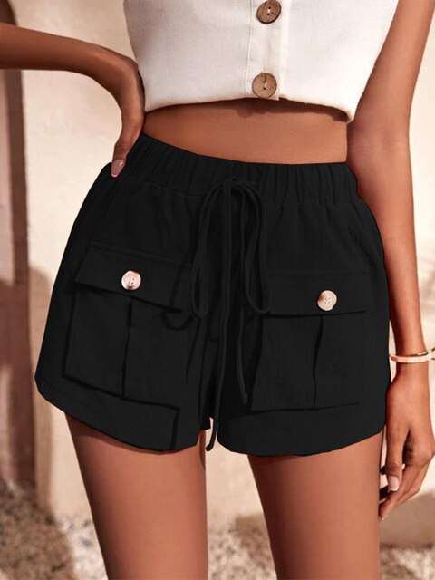 Stilla | Lette Cargo Shorts Med Elastisk Talje