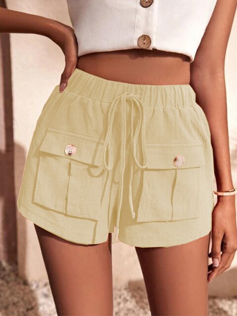 Stilla | Lette Cargo Shorts Med Elastisk Talje