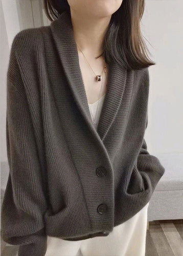 Stilla | Oversize Cardigan Grå Af Groft strikstof