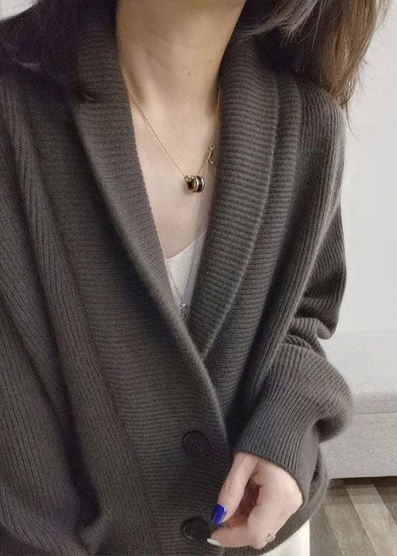Stilla | Oversize Cardigan Grå Af Groft strikstof