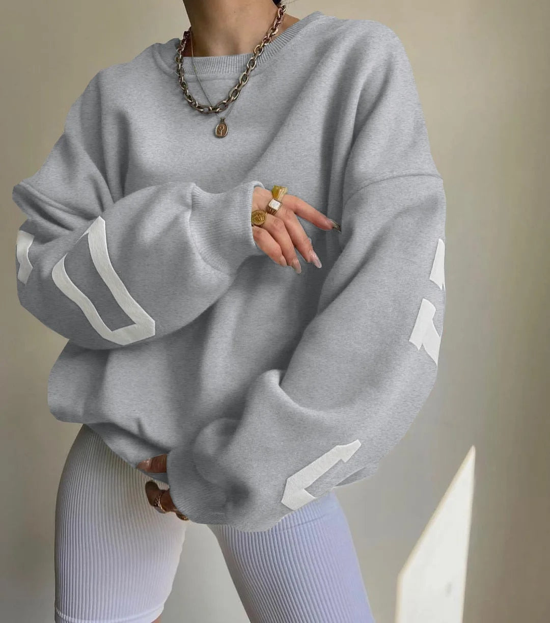 Stilla | Casual Sweatshirt Med Bogstavtryk