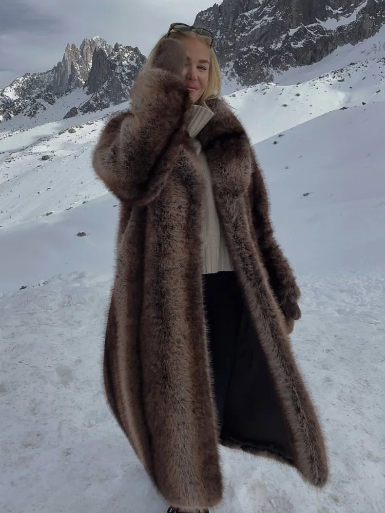 Stilla | Lang damejakke kunstpels damejakke vinter