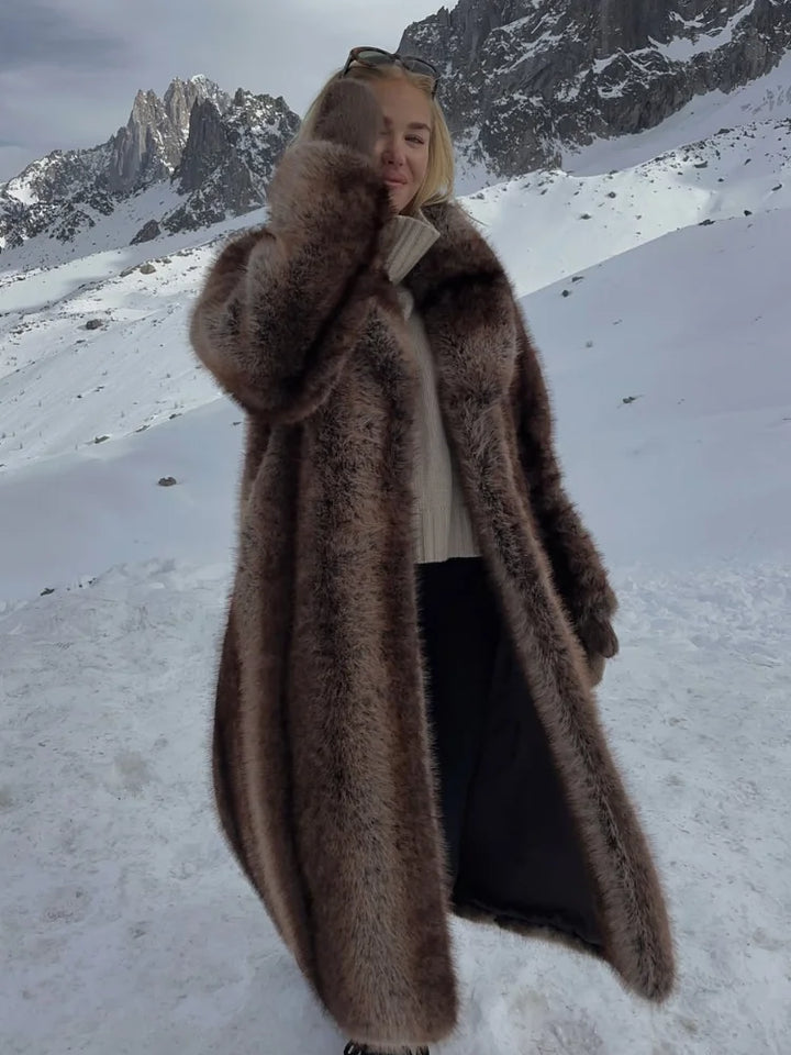 Stilla | Lang damejakke kunstpels damejakke vinter