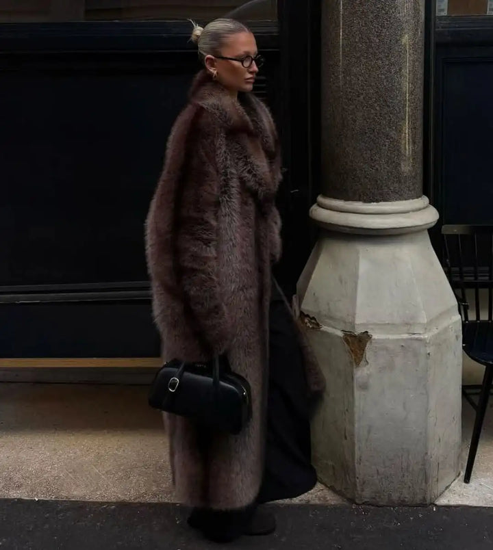 Stilla | Lang damejakke kunstpels damejakke vinter