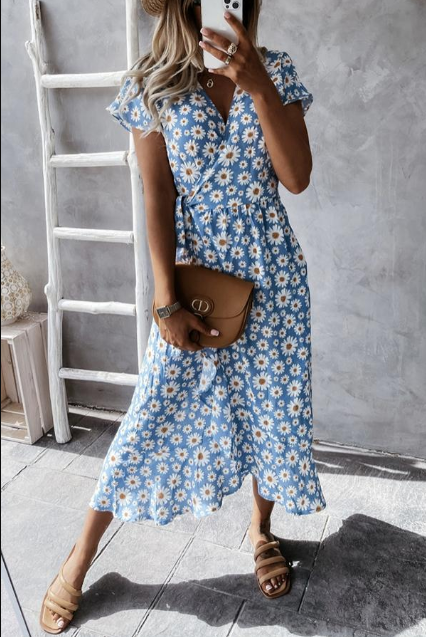 Stilla | Daisy Print Midi Kjole